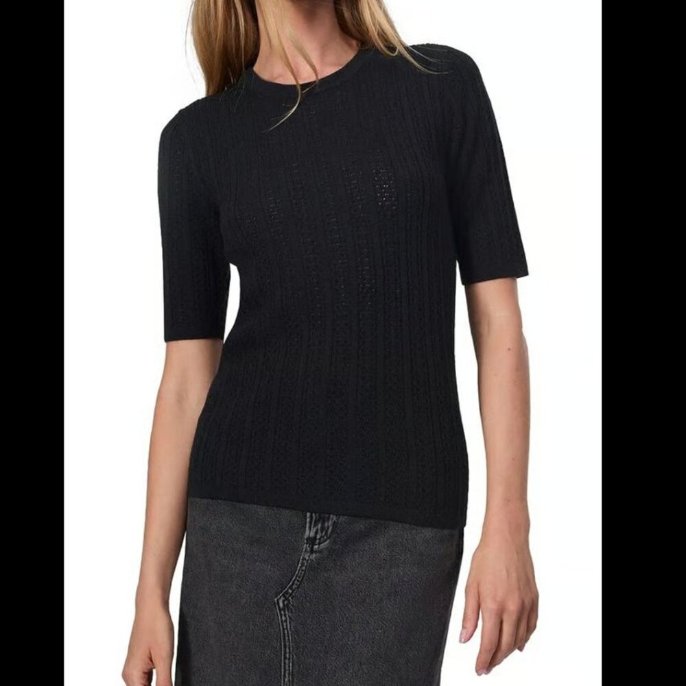 Rag & Bone Tina Short Sleeve Crew Black Size S